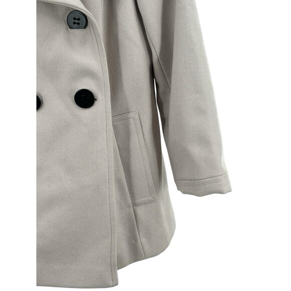 CALVIN KLEIN Beige Wool Blend Pea Coat Jacket Size 4‎ - Picture 9 of 11